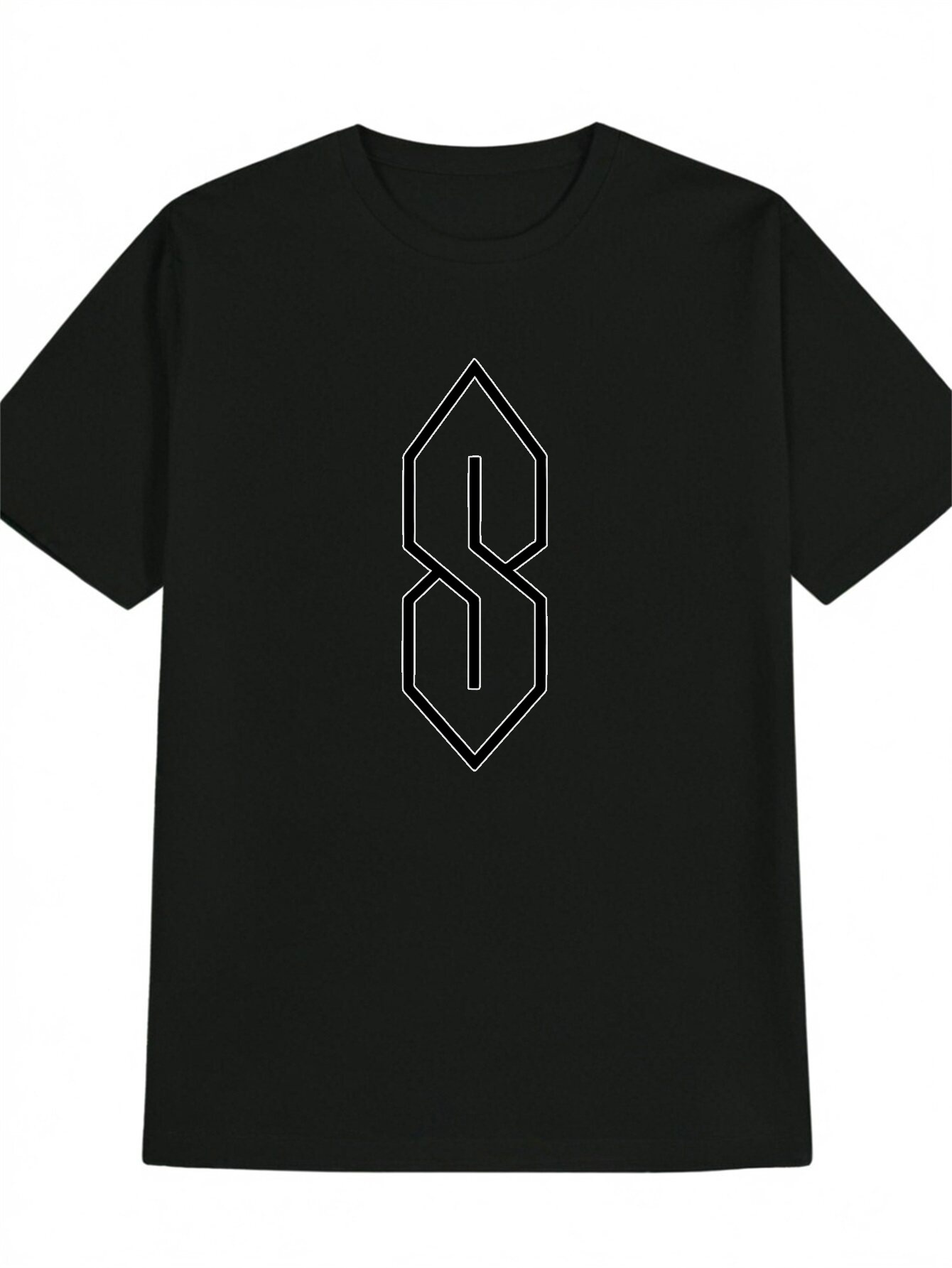 Men Formal Wear All Black - 2026 Zwart-wit contrasterend geometrisch driehoekig T-shirt