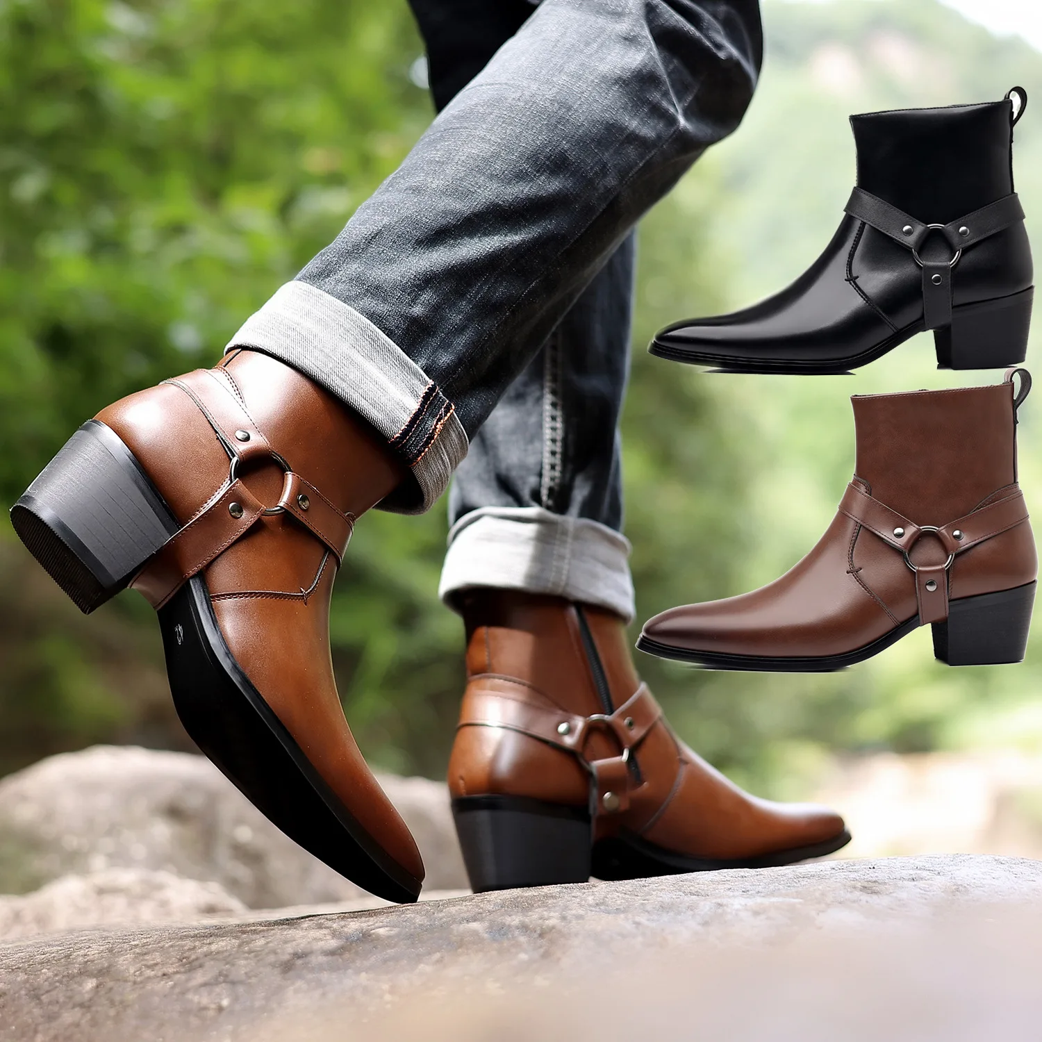Men Formal Wear With Boots - Klassieke Western Cowboy Ridder Laarzen Heren