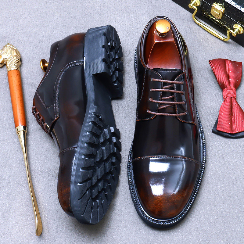 Formal Men Daily Wear Footwear - Heren Derby schoenen van patentleer met