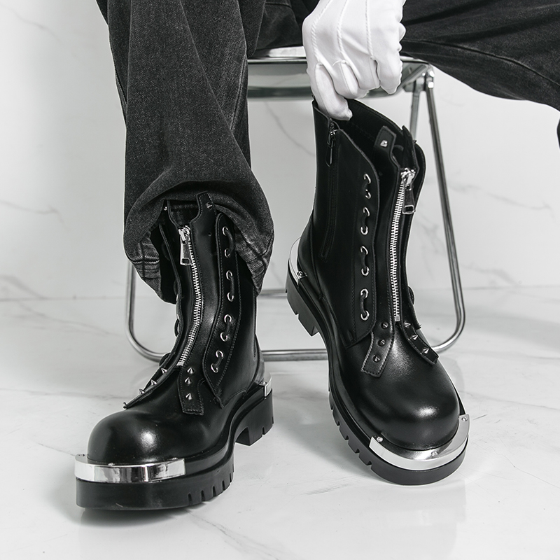 Men Formal Wear With Boots - Herenlaarzen met dikke zolen Designer Trendy