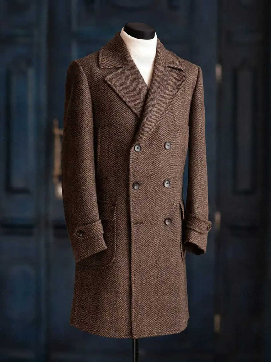 Moderne Heren Herringbone Over - Men Formal Wear Modern recensie en prijs