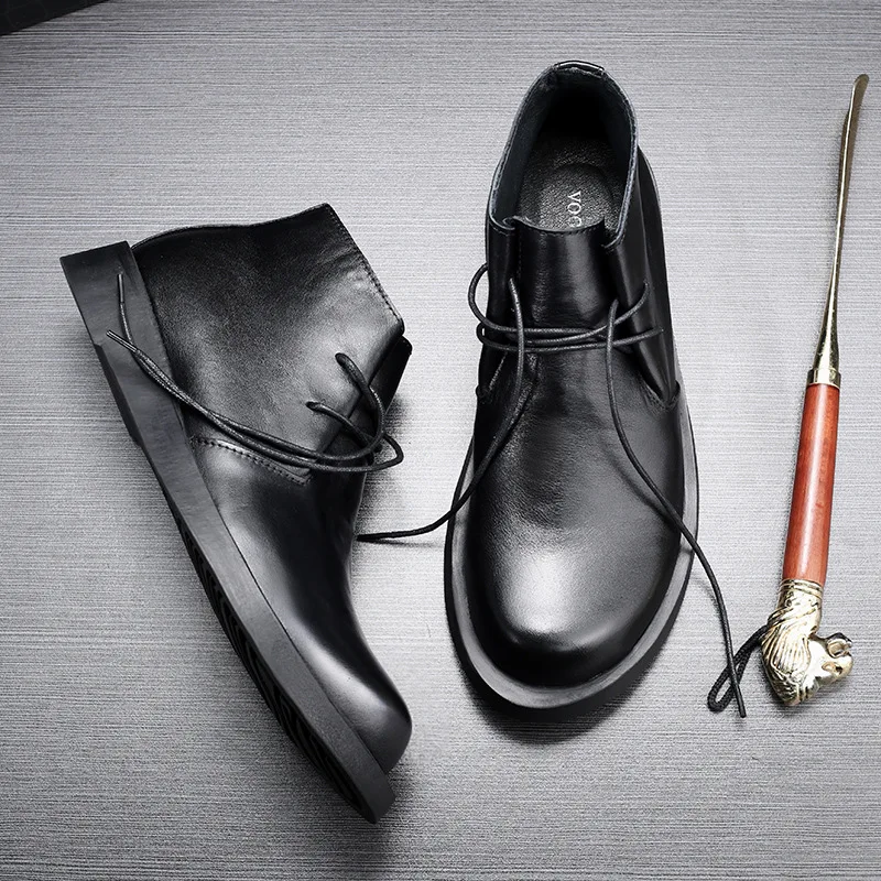 Vintage lederen heren enkel ko - Men Formal Wear With Boots recensie en prijs