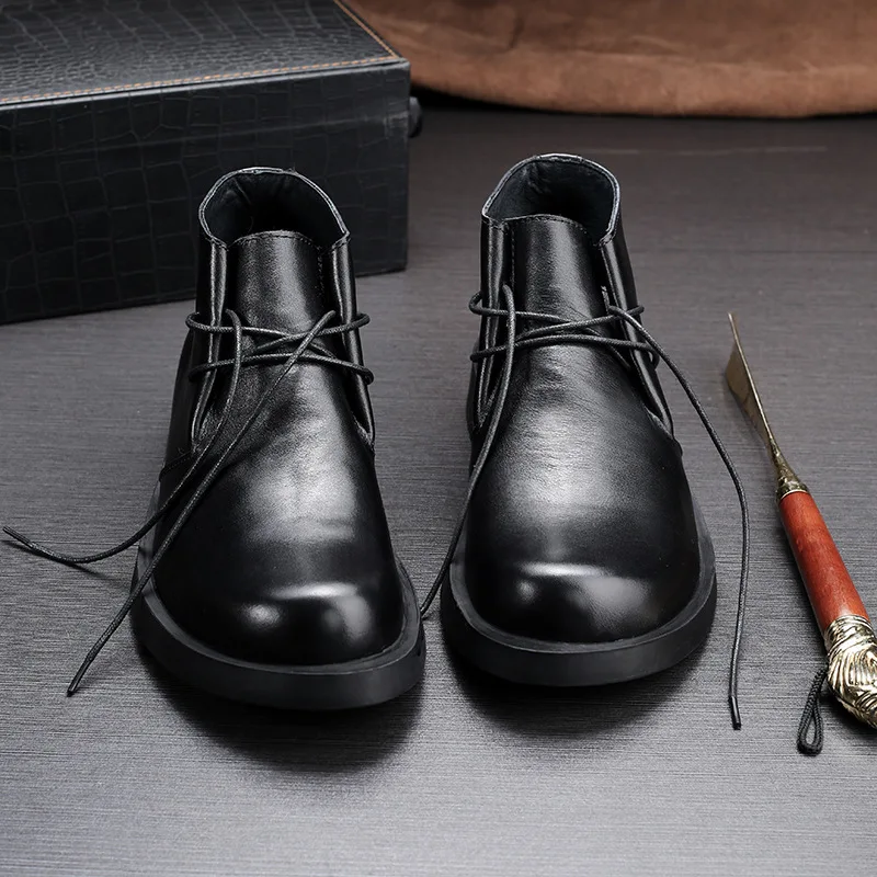 Vintage lederen heren enkel ko - Men Formal Wear With Boots recensie en prijs