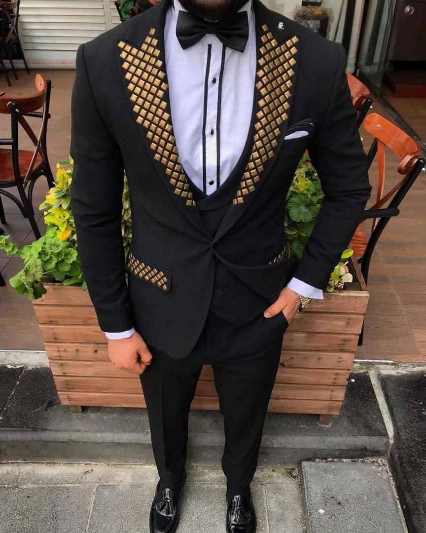 Moderne heren smoking met kraa - Men Formal Wear Modern recensie en prijs